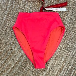[leftonfriday] hi hi swim bottom, rescue (neon red), sz s